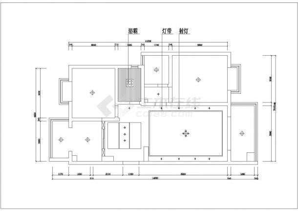 某三室一厅一卫户型私宅欧式风格室内装修设计cad全套施工图（含效果图）-图二