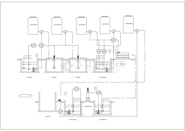 四川某化工洗桶废水处理站电气施工CAD图工艺流程控制点图-图二