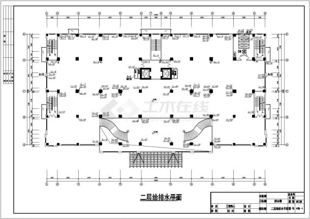 长63米宽32米13层商场单身公寓楼水施设计cad图-图一