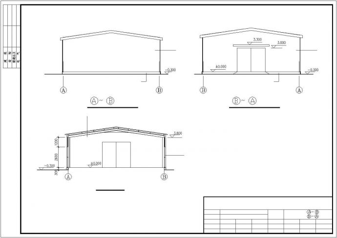 【最新】某钢结构仓库建筑设计方案CAD图纸_图1
