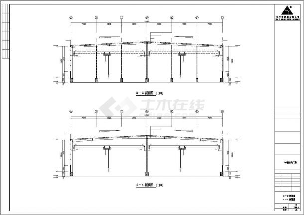 【最新】某钢结构公司车间工程设计方案CAD图纸-图二