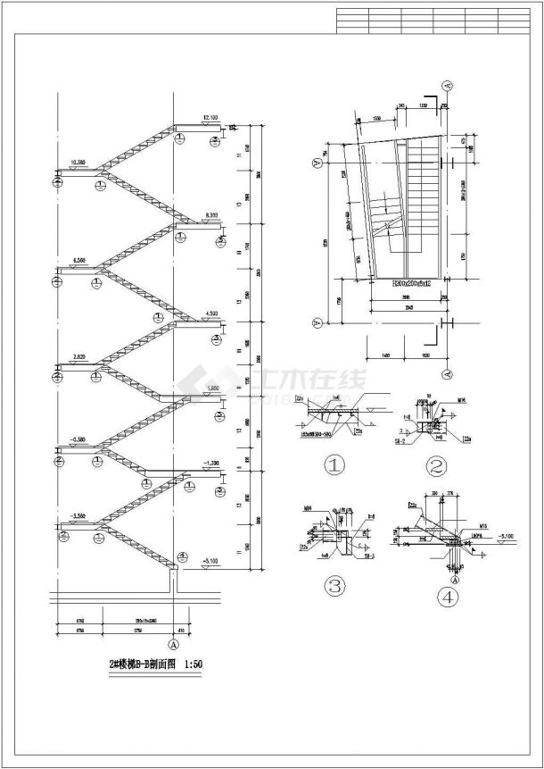 【最新】某小区售楼处钢结构设计方案CAD图纸-图二