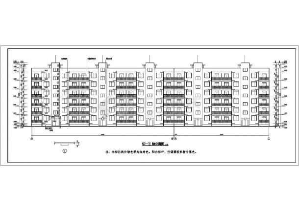 某小区多层住宅建筑详细设计施工方案CAD图纸-图二