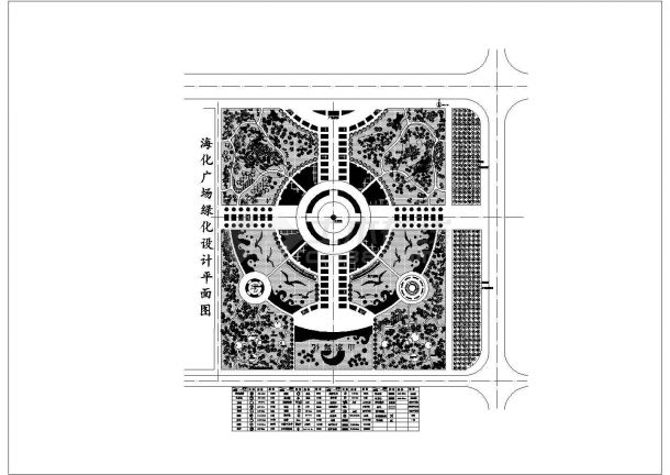海化广场绿化设计CAD-图一