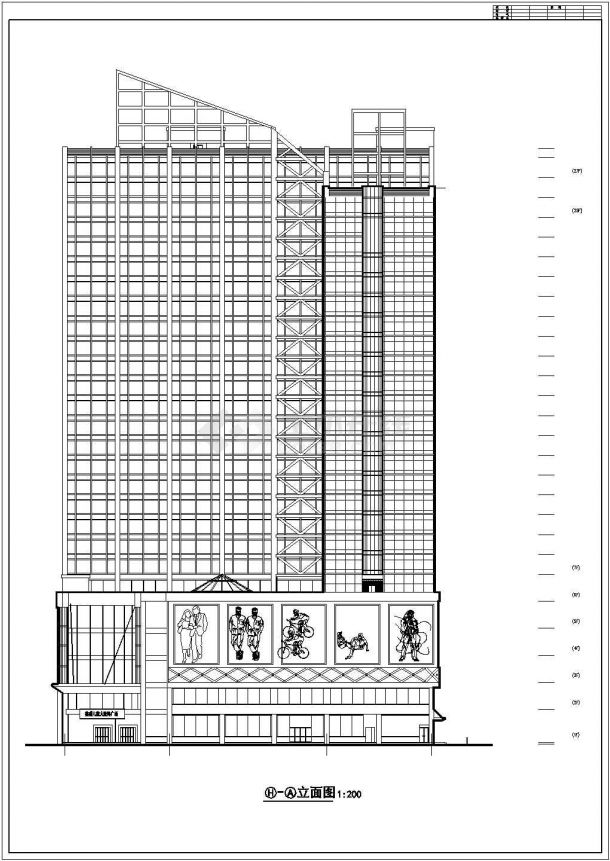 某高层综合商业建筑详细设计施工方案CAD图纸-图二