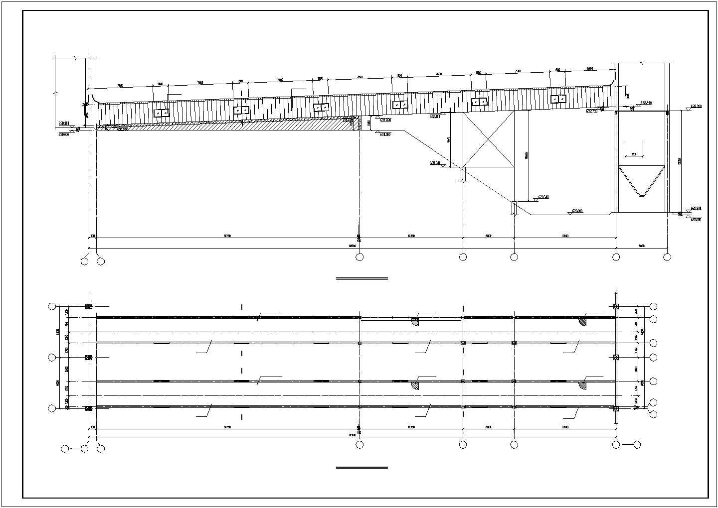 【最新】某皮带机栈桥结构设计方案CAD图纸