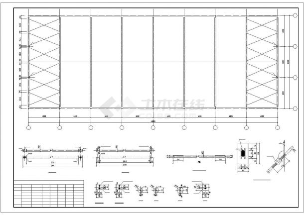 【最新】某轻钢钢屋盖带气楼结构设计方案CAD图纸-图二