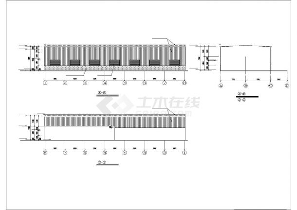 【最新】某轻钢结构临建厂房结构设计方案CAD图纸-图二