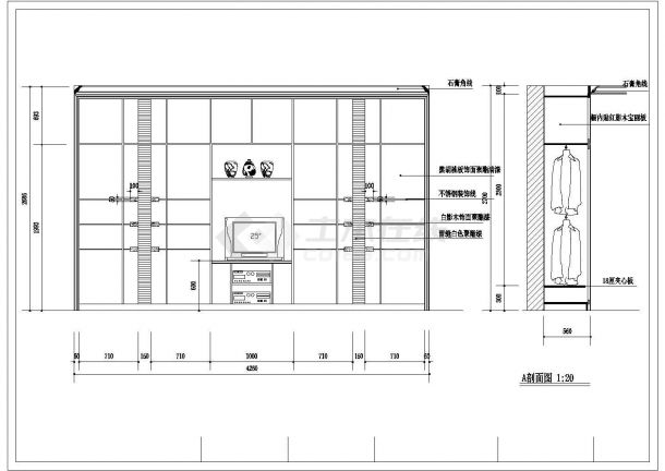 某豪华别墅建筑精装修详细设计施工方案CAD图纸-图二