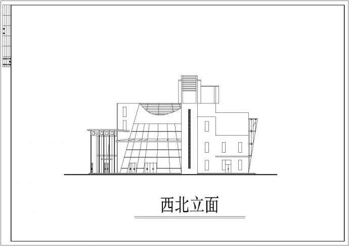 某现代的会所建筑详细设计施工方案CAD图纸_图1