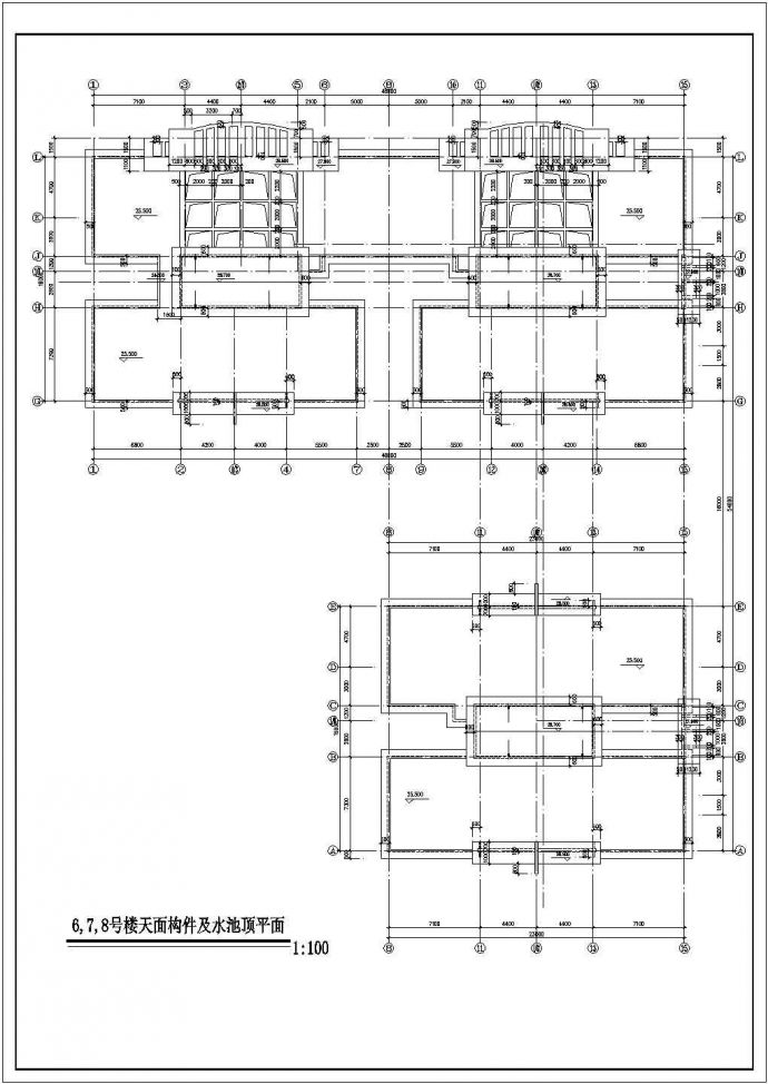某阳光花园居民小区建筑详细设计施工方案CAD图纸_图1