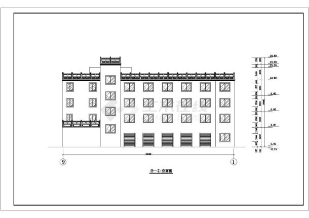 某宏声大酒店建筑结构详细设计施工方案CAD图纸-图一