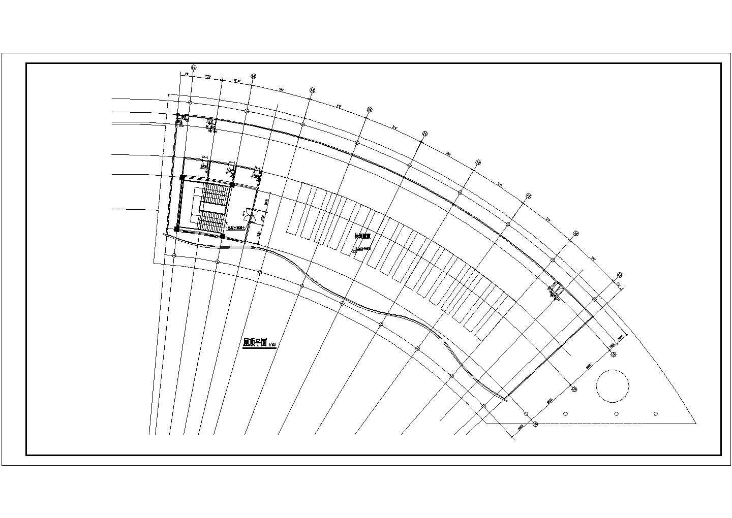 某弧形酒店建筑详细设计施工方案CAD图纸