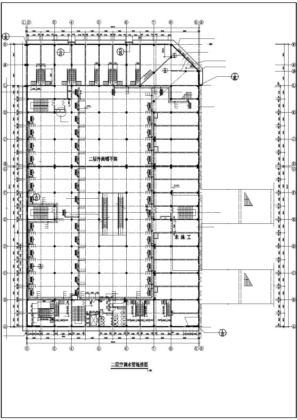 [湖北]多层商场建筑空调通风系统设计暖通施工图（风冷模块机组）