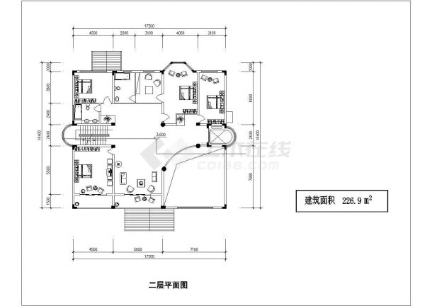 730平米3层框架结构豪华单体别墅平立剖面设计CAD图纸（含总图）-图一