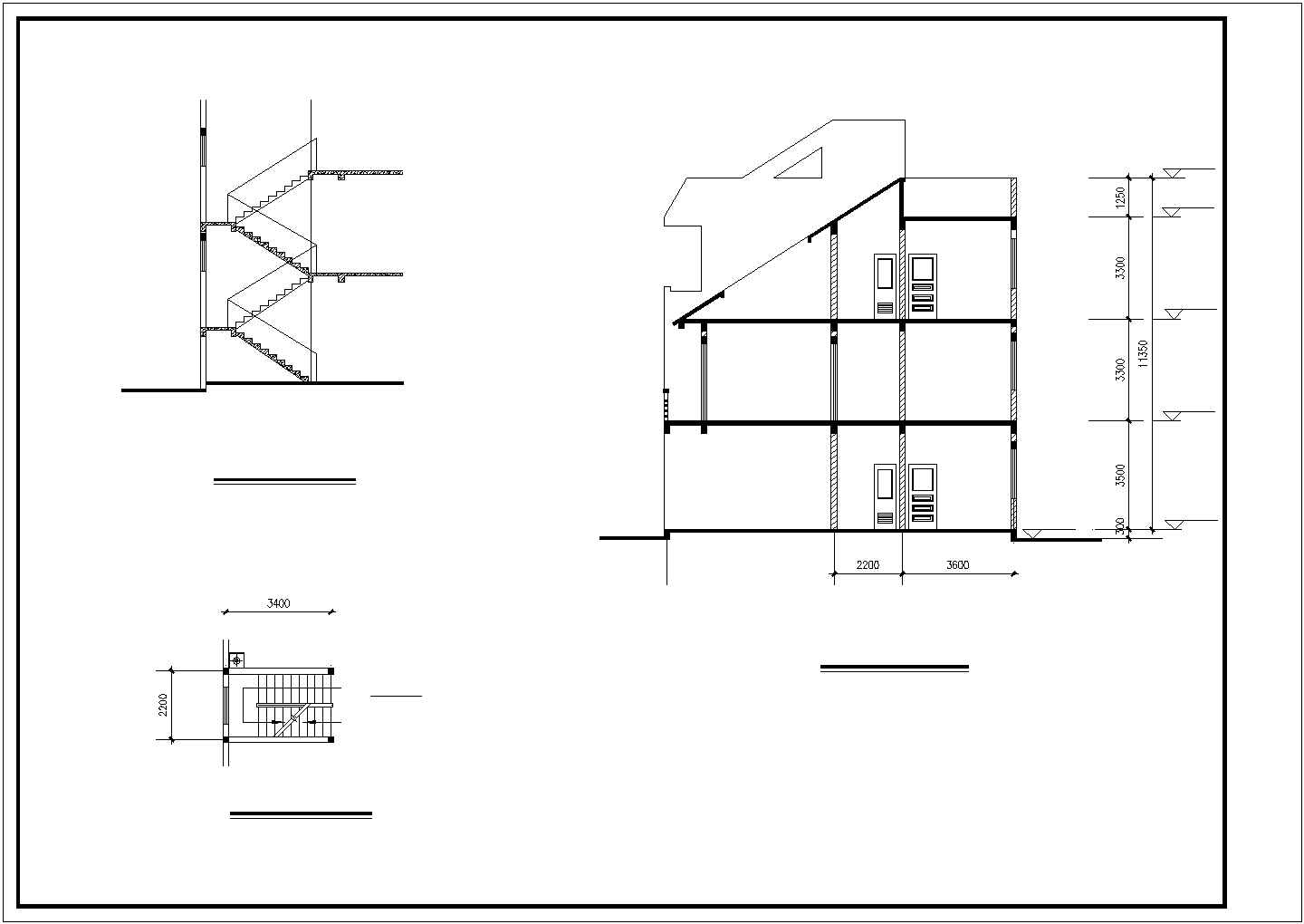352平米3层框混结构单体别墅建筑+结构设计CAD图纸（含总图）