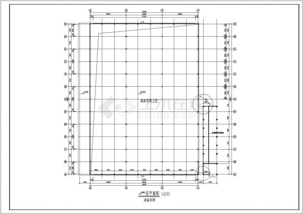 【南京】某电子厂仓库成品车间钢结构CAD建筑施工图(含屋顶平面图)-图一
