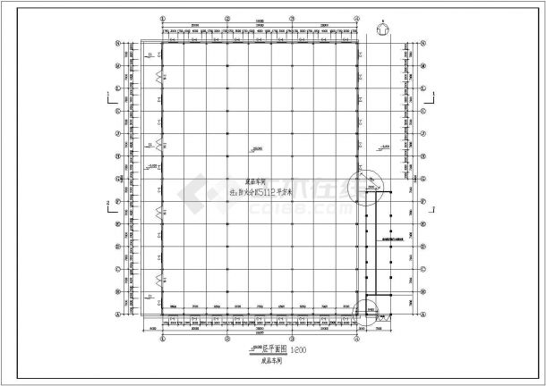 【南京】某电子厂仓库成品车间钢结构CAD建筑施工图(含屋顶平面图)-图二