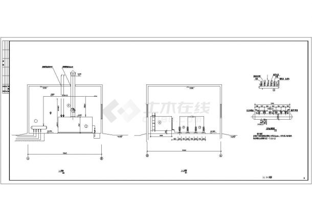 某蒸汽锅炉房设计cad详细工艺施工图（含设计说明，含给排水设计）-图一