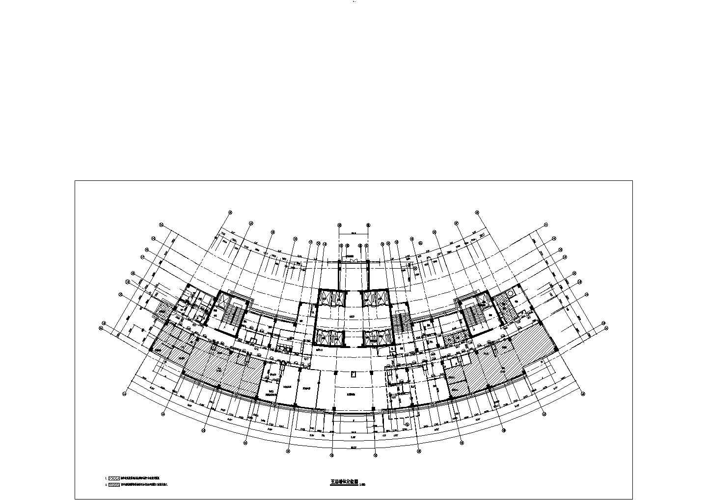 大医院装修施工图--019五层墙体定位图.
