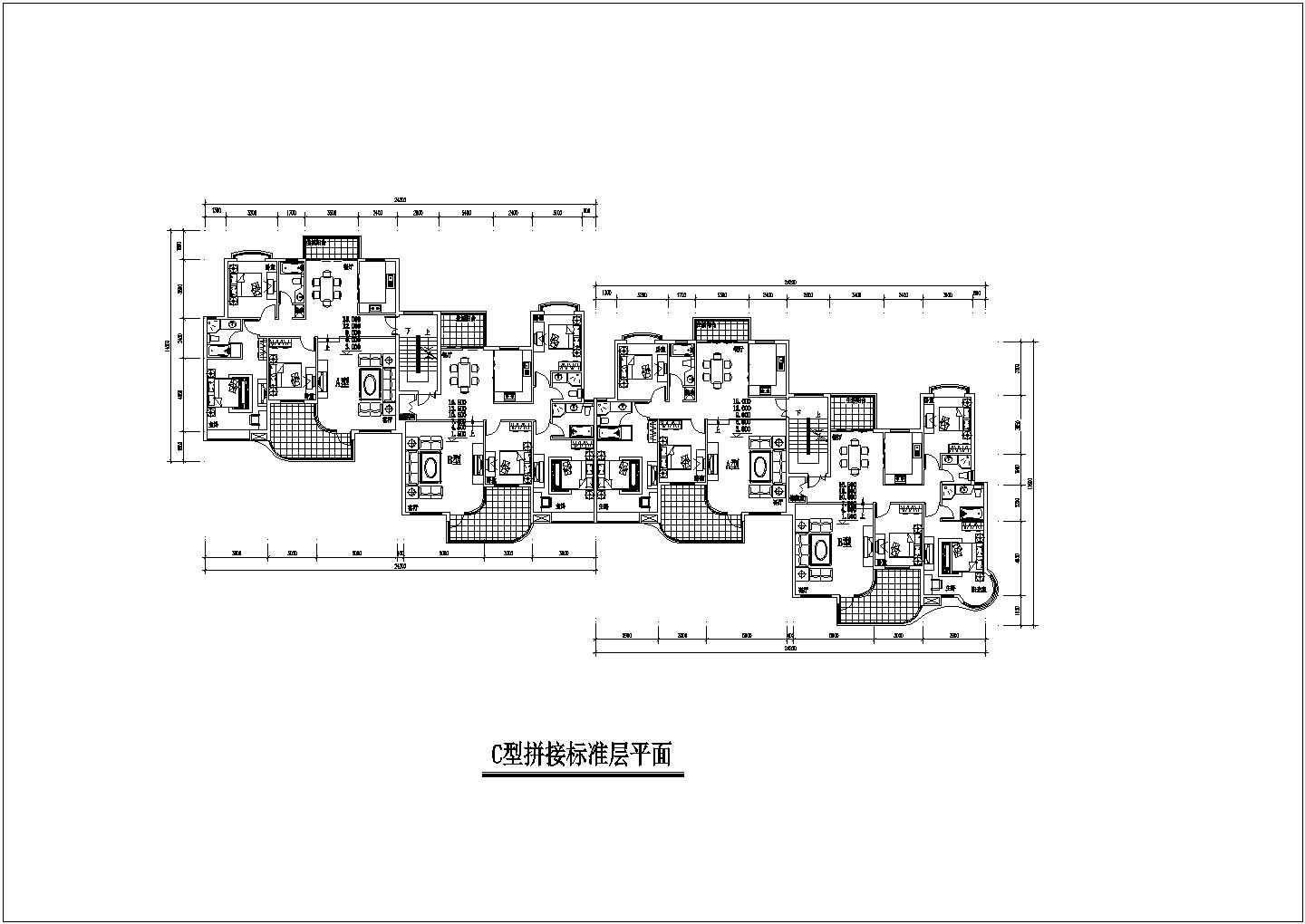 某现代居住小区建筑详细设计施工方案CAD图纸