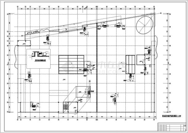 四层建材商场空调暖通施工cad图，共十九张-图一