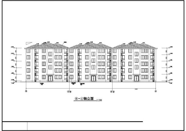 某标准型联排住宅建筑详细设计施工方案CAD图纸-图二