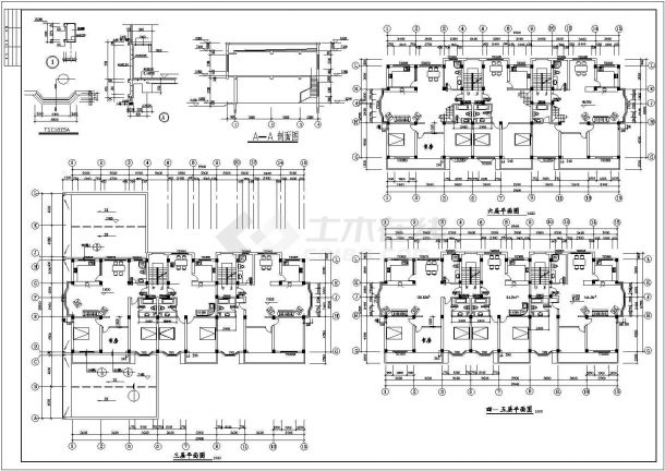 某标准型六层商住楼建筑详细设计施工方案CAD图纸-图二