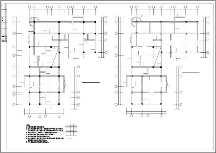 某底层为商场的多层框架结构住宅楼设计cad结构施工图（含设计说明）_图1