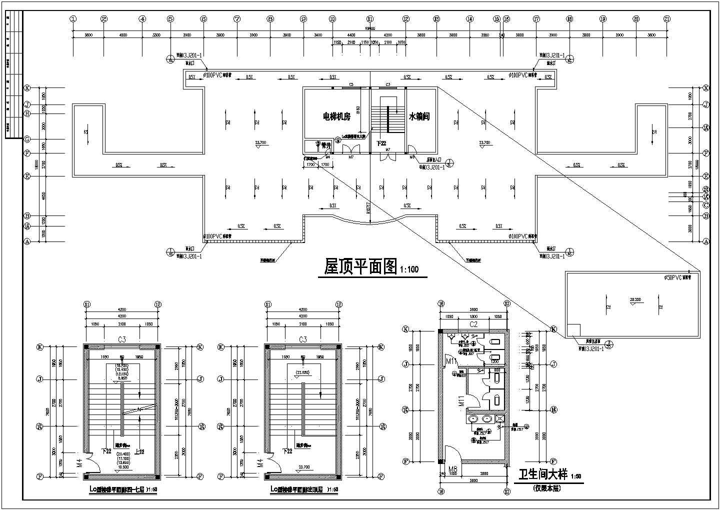 【苏州】某六层医院住宅楼全套建筑施工cad图(含卫生间大样图)