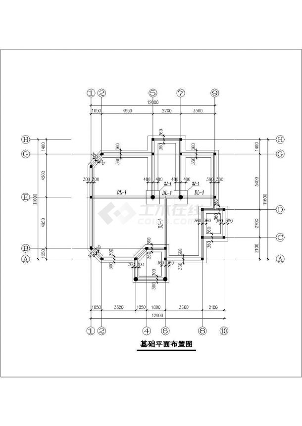舟山市某村镇330平米三层混合结构独栋别墅全套结构设计CAD图纸-图二