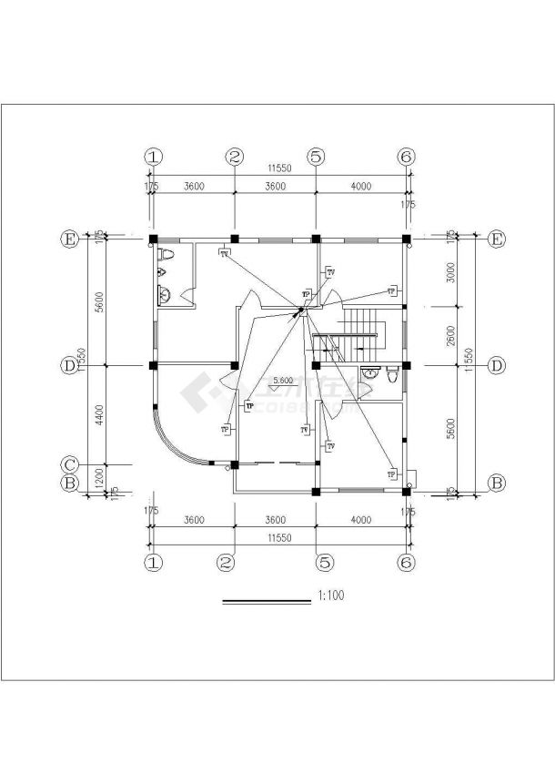 达州市某现代化村镇410平米4层框混单体别墅电气系统设计CAD图纸-图二