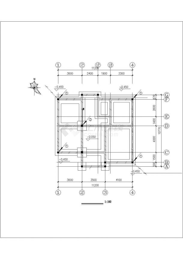 重庆某村镇360平米4层砖混结构乡村别墅电气系统设计CAD图纸-图二