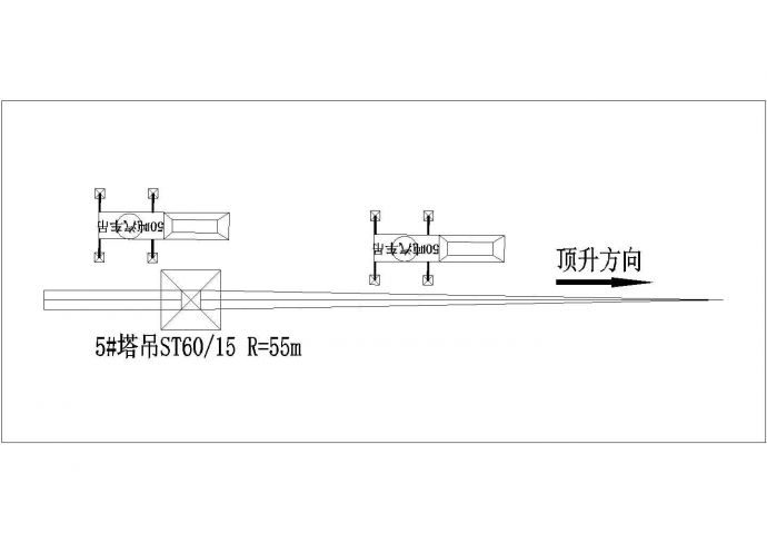 典型汽车吊示意图、塔吊安拆装配cad施工大样图纸_图1