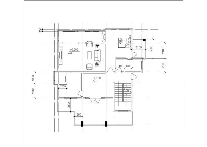 415平米2层框混结构单体别墅平立面设计CAD图纸（含地下室和阁楼层）_图1