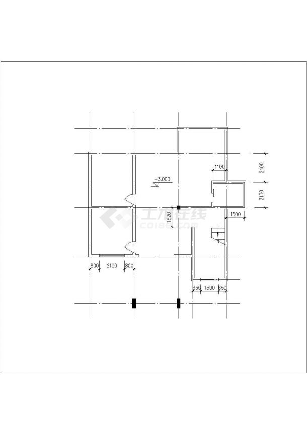 415平米2层框混结构单体别墅平立面设计CAD图纸（含地下室和阁楼层）-图二