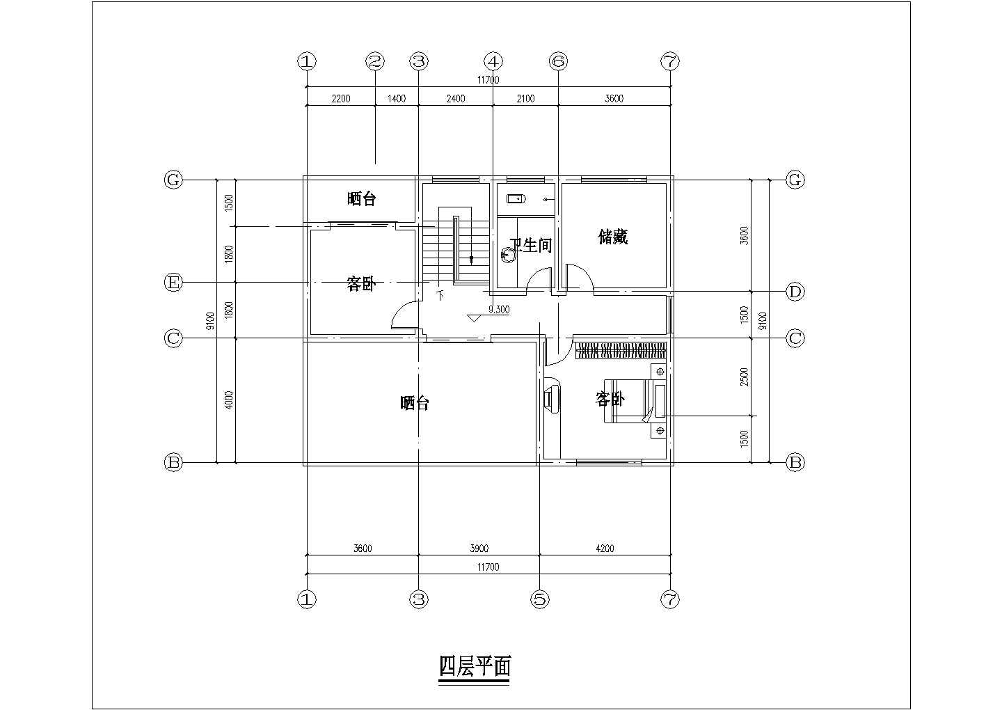 沧州市某小区461平米4层框混结构独栋别墅平立剖面设计CAD图纸