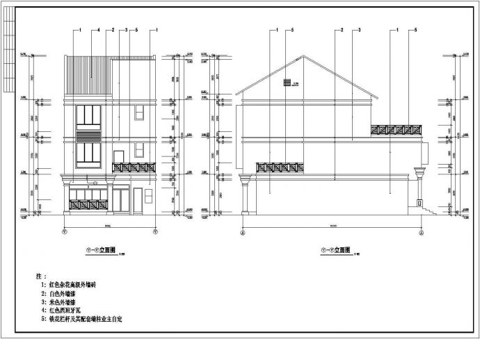 重庆市某村镇268平米3层砖混结构单体别墅全套建筑设计CAD图纸_图1