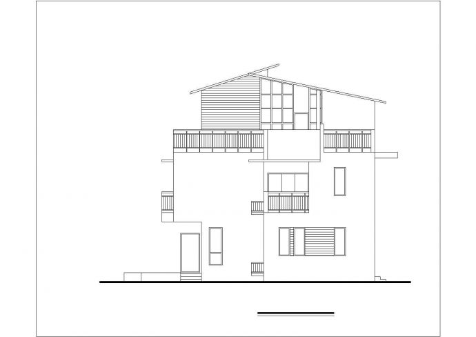 3层混合结构双拼别墅平立面设计CAD图纸（每户240平米）_图1