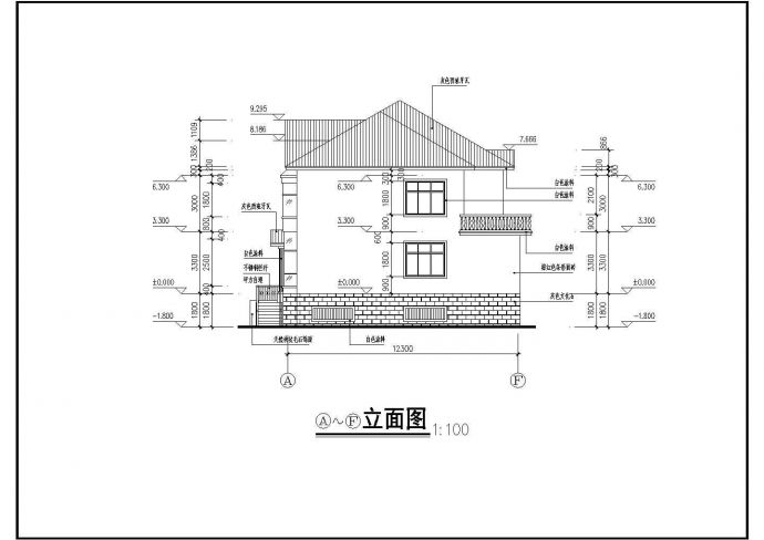 2层框混结构双拼别墅建筑设计CAD图纸（含地下室/每户345平米）_图1