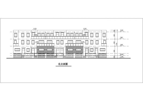 泉州市某安置小区850平米3层砖混结构六拼式别墅平立剖面设计CAD图纸-图二