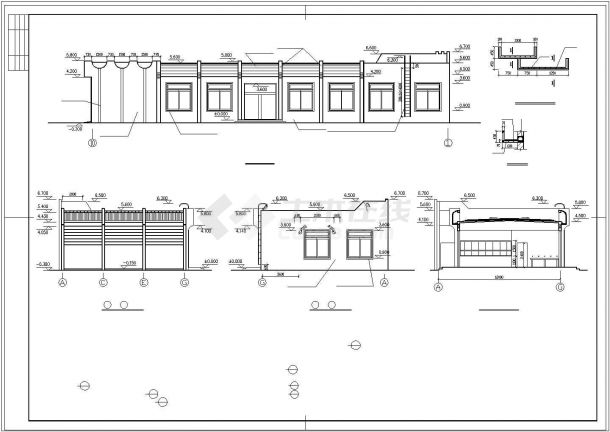 某地食堂建筑设计施工CAD图纸-图一