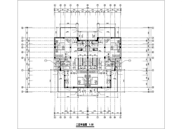 3层框混结构双拼式单体别墅建筑设计CAD图纸（含半地下室/每户393平米）-图一