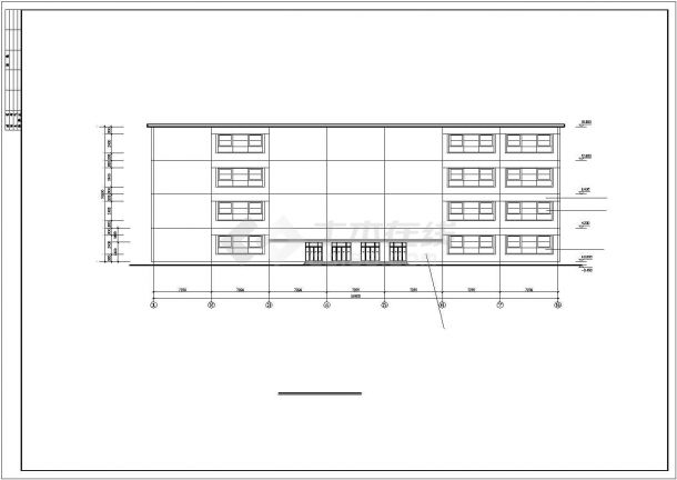  四层框架结构2074平米中型商场结构设计CAD图纸-图一