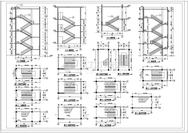 文化娱乐建筑设计CAD施工图纸-图二