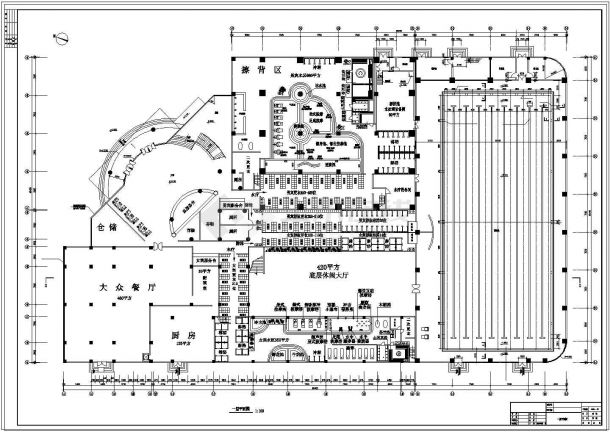 某文体中心桑拿浴场建筑设计平面图纸-图二