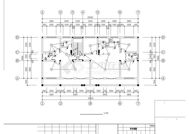 400平米左右2+1层框混结构单体别墅电气系统设计CAD图纸-图二
