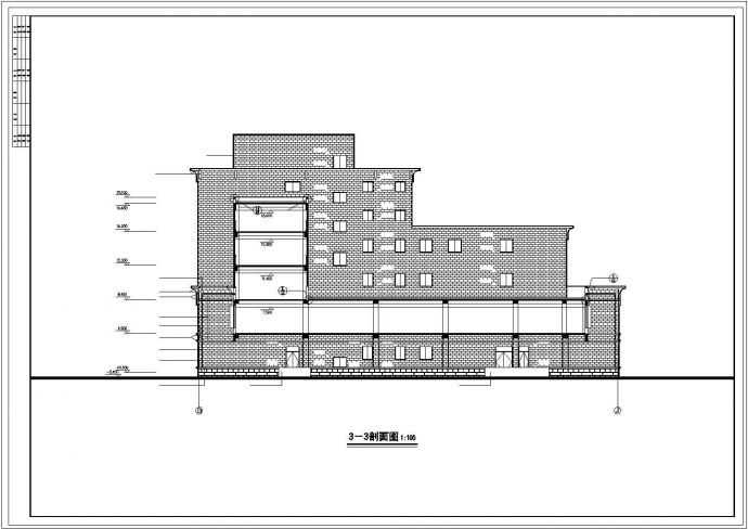 某综合楼立面建筑设计施工图纸_图1