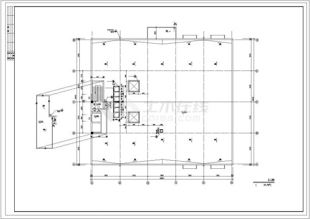 农大东区食堂建筑设计施工CAD图纸-图一