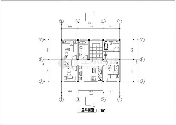 【苏州】某农村民居住宅楼全套建筑方案图纸(含屋顶层平面图)-图二